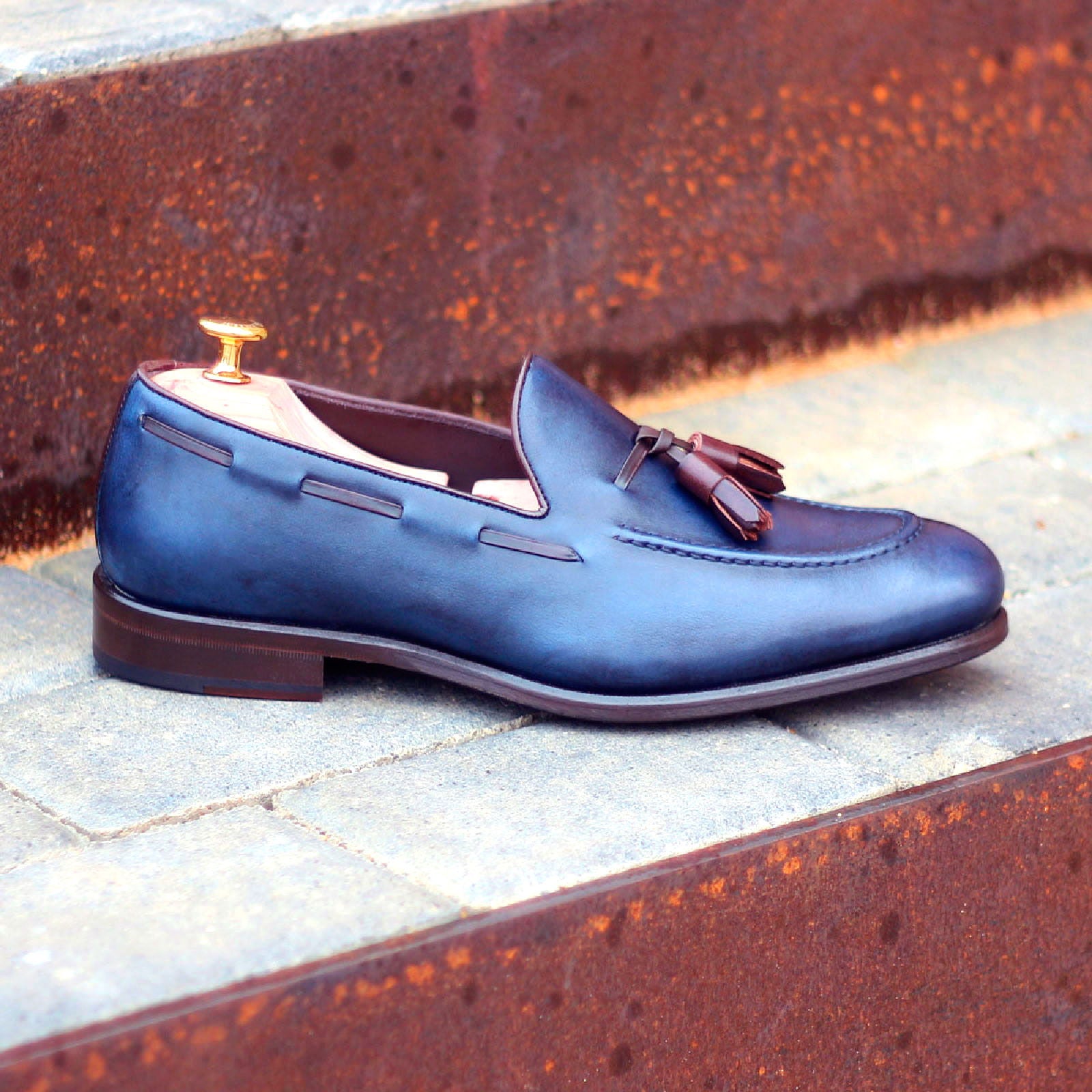 Navy Patina Loafer