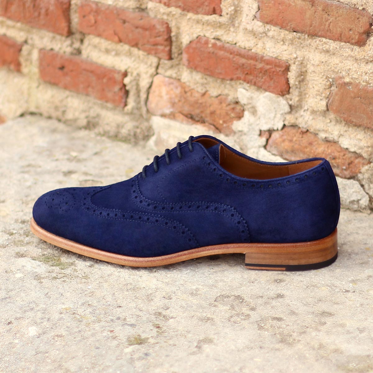 Navy Suede Full Brogue