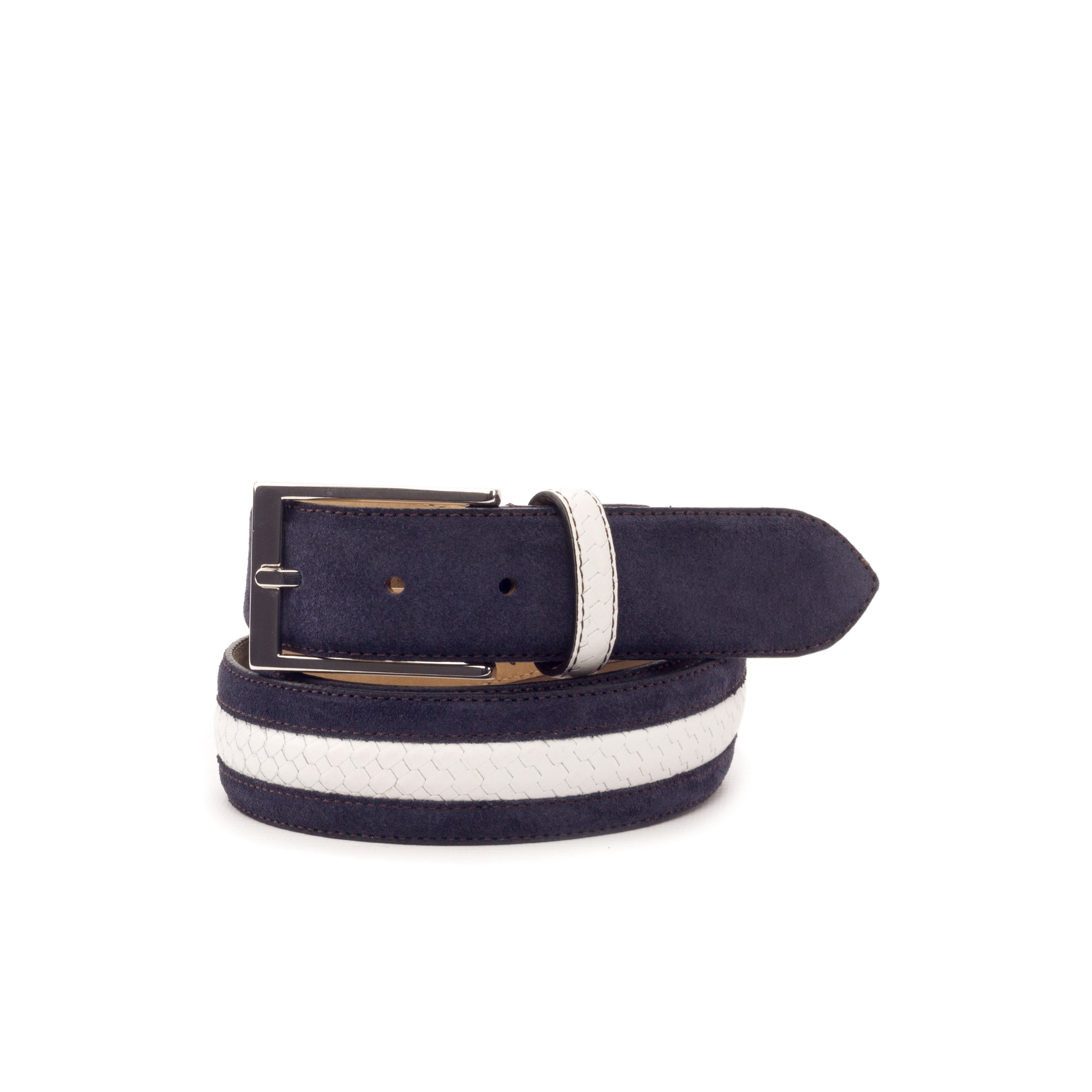 Venice - Navy and White Suede