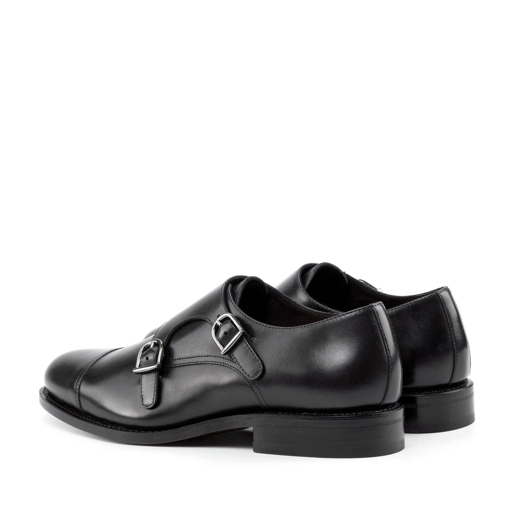 Black Cap Toe Double Monk
