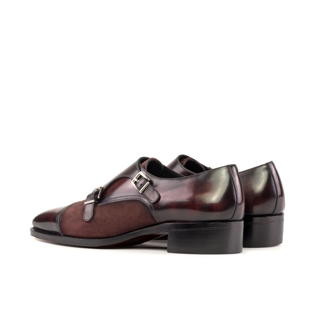 The Lux - Burgundy Suede & Patina Double Monk