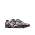 Grey Patina Cap Toe Double Monk
