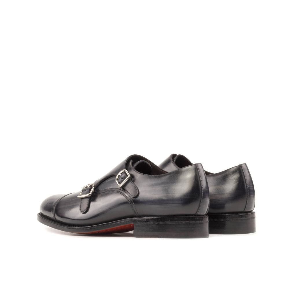 Grey Patina Cap Toe Double Monk